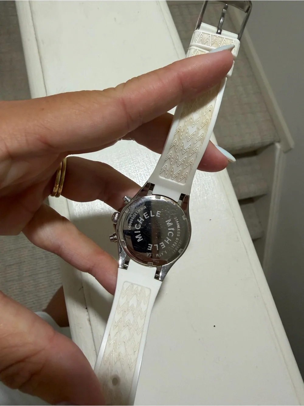 Michele Stainless Steel White Watch